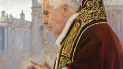 Portrait von Papst Benedikt XVI., gemalt von Raúl Berzosa der spanischen Diözese Ciudad Rodrigo. 
 / Raul Berzosa via CNA/Daniel Ibanez